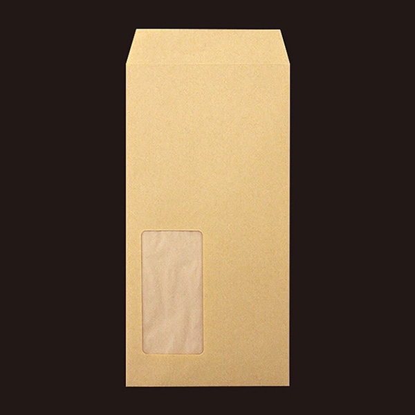 山櫻 封筒　長3窓付　中貼　Gクラフト70 CoC　〒枠なし　A820　グラシン窓 00564202 　1000枚/箱（ご注文単位1箱）【直送品】