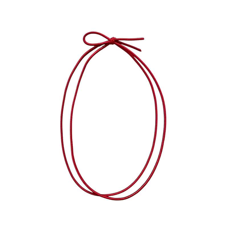 CURORI 細ゴム2重片花結び 58cm／折径12cm 赤 1000本/袋（ご注文単位1袋）【直送品】