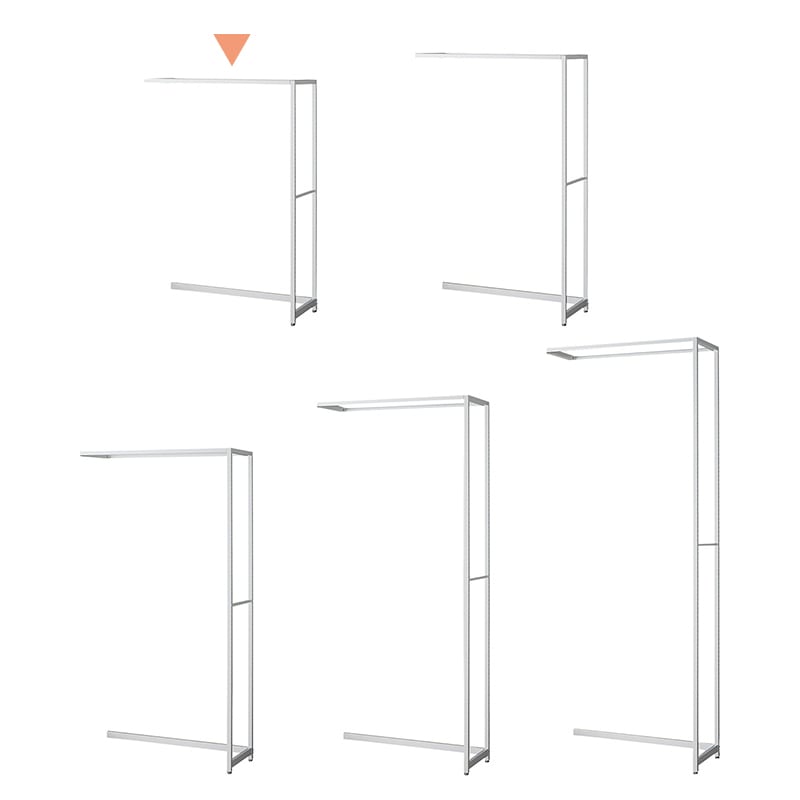 ストア・エキスプレス 店舗什器 ラテラル・ロコ 連結タイプ ホワイト 幅90cm/奥行40×高さ135cm 61-808-56-1 1台(ご注文単位1台)【直送品】
