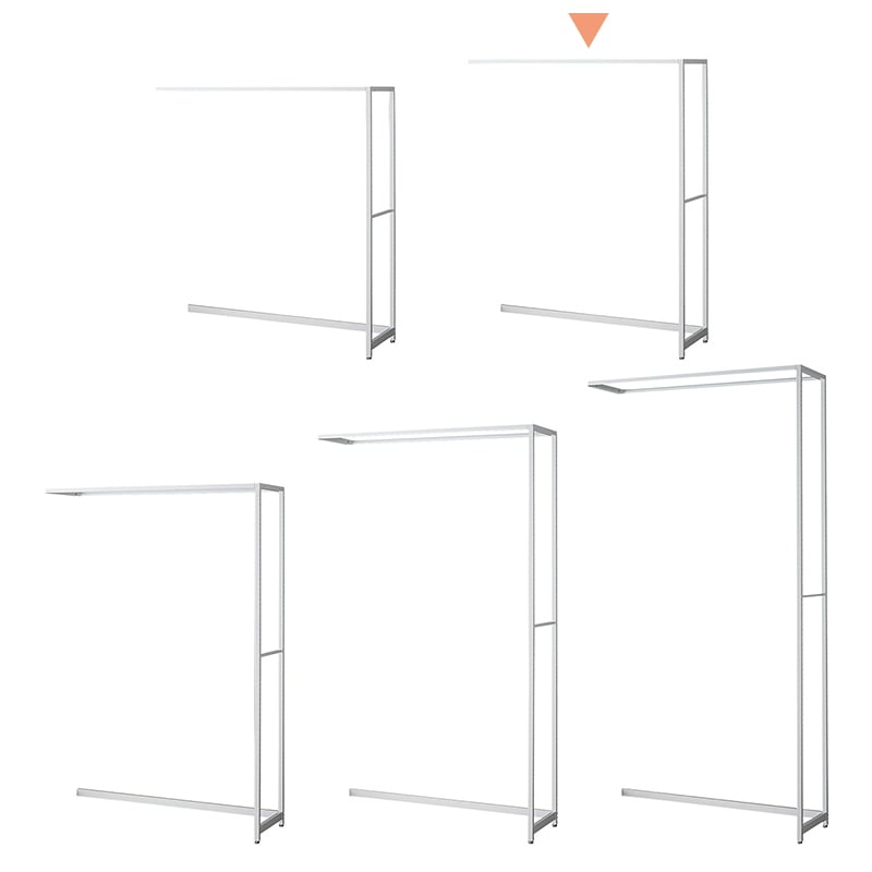 ストア・エキスプレス 店舗什器　ラテラル・ロコ　連結タイプ　ホワイト 幅120cm／奥行40×高さ150cm 61-808-60-2 1台（ご注文単位1台）【直送品】