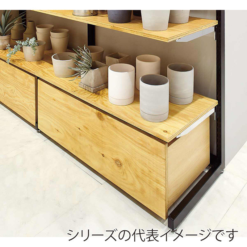 ストア・エキスプレス 店舗什器 ラテラル・ロコ 木製台輪ステージ 90×40cm用 ラーチ合板 61-751-71-11 1台(ご注文単位1台)【直送品】