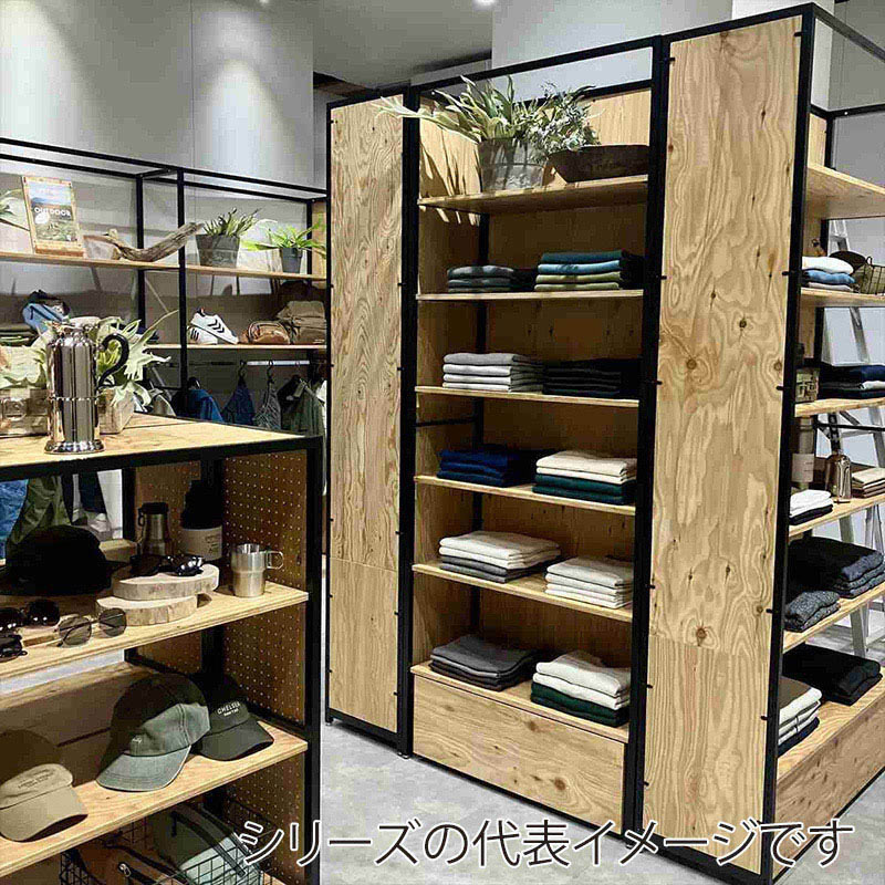 ストア・エキスプレス 店舗什器　ラテラル・ロコ　サイドパネル　穴無し 奥行35×高さ150cm用　ラーチ合板 61-818-25-2 1枚（ご注文単位1枚）【直送品】
