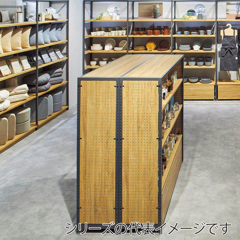 ストア・エキスプレス 店舗什器　ラテラル・ロコ　サイドパネル　有孔 奥行40×高240cm用　ラスティック柄 61-809-8-5 1枚（ご注文単位1枚）【直送品】