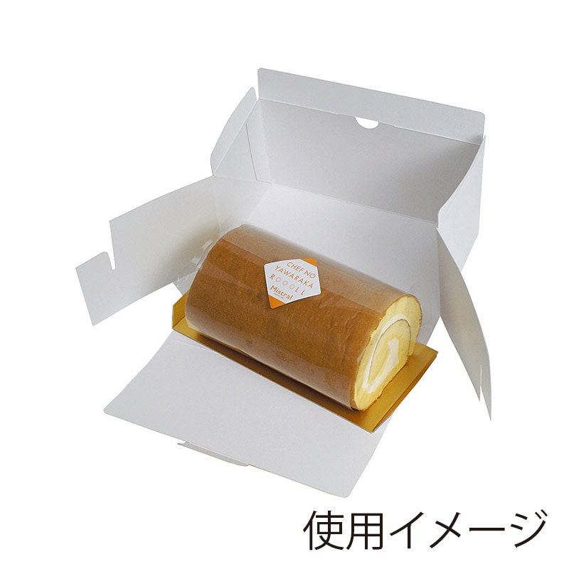 ヤマニパッケージ ロールケーキ箱 ロールBOX 6寸 金台紙付 20-420B 200セット/箱(ご注文単位1箱)【直送品】