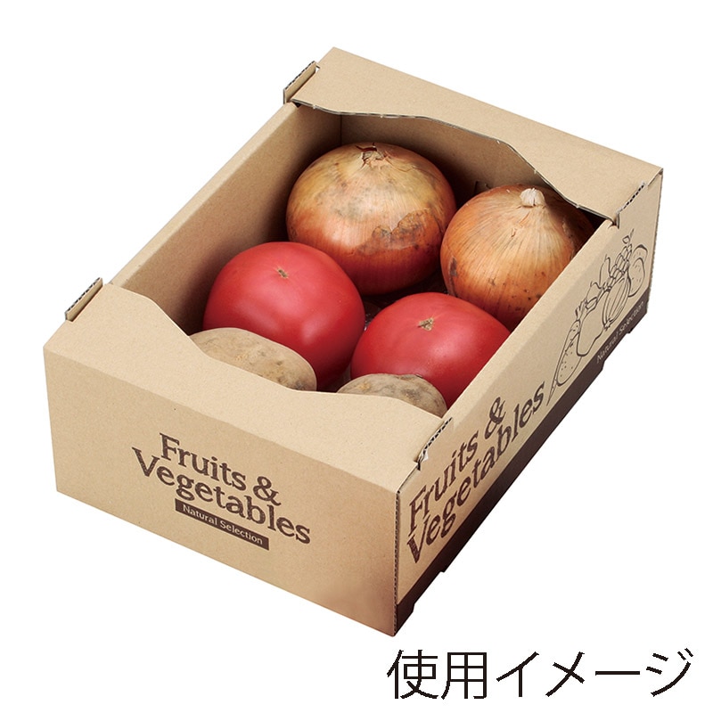 サービス箱 フルーツ&ベジタブル 茶 L-2307 25枚/束(ご注文単位4束)【直送品】