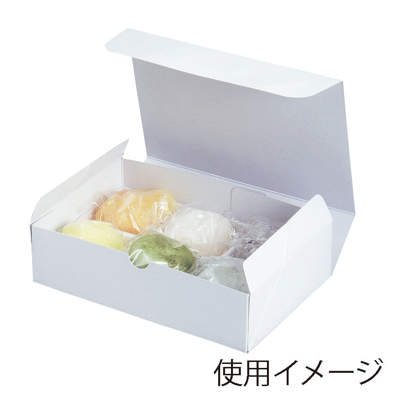 ヤマニパッケージ 和菓子箱　大福　トレー付 6ヶ入　白 19-179B 100個/束（ご注文単位4束）【直送品】