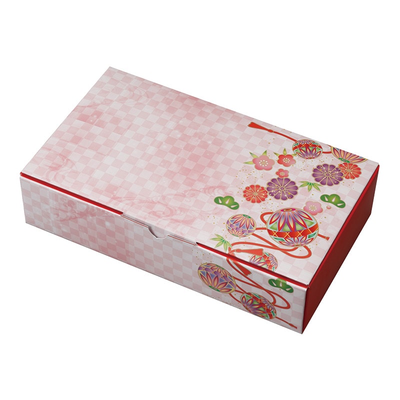 ヤマニパッケージ 和菓子箱 華てまり 朱祝色 19-688 100個/束(ご注文単位1束)【直送品】
