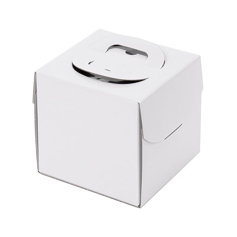 パッケージ中澤 ファンシーケーキボックス FB H130 ホワイト 4寸 Q30110 100枚/袋(ご注文単位1袋)【直送品】