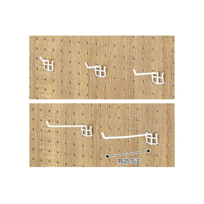 【直送品】ストア・エキスプレス 有孔パネル用フック　白 L10cm　φ4mm 61－653－93－3 1セット（ご注文単位1セット）