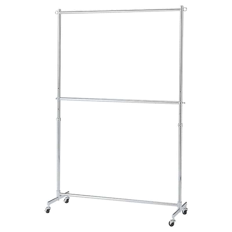 ストア・エキスプレス 重量用2段ハンガーラック クローム 幅120cm 61-818-87-2 1台（ご注文単位1台）【直送品】