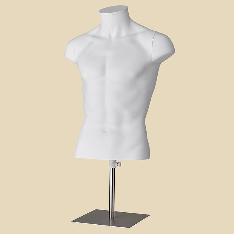 ストア・エキスプレス 卓上紳士トルソー PP製 M ホワイト 61-810-43-1 1台（ご注文単位1台）【直送品】