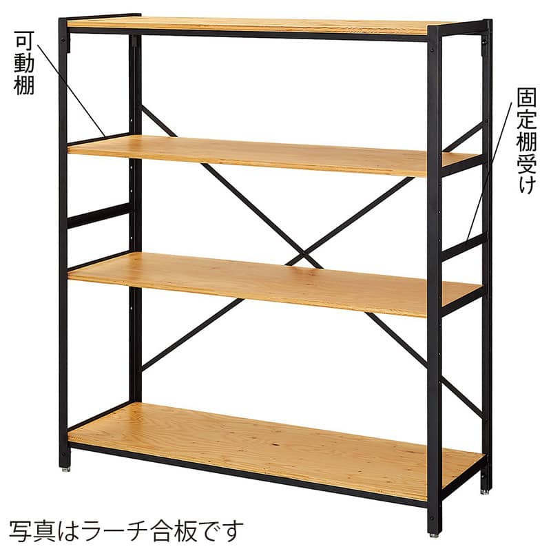 ストア・エキスプレス Lアングルシェルフラック 4段 幅120cm ダークブラウン 61-779-10-2 1台（ご注文単位1台）【直送品】