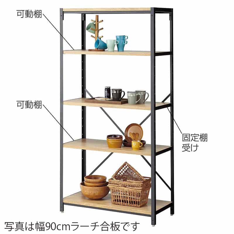 ストア・エキスプレス Lアングルシェルフラック 5段 幅120cm ダークブラウン 61-779-11-2 1台（ご注文単位1台）【直送品】