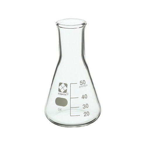 柴田三角フラスコ 目安目盛付 50ml 010530-50A 1個(ご注文単位1個)【直送品】