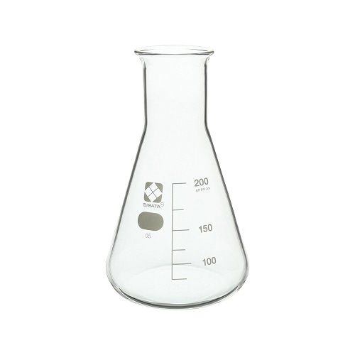 柴田三角フラスコ 目安目盛付 200ml 010530-200A 1個(ご注文単位1個)【直送品】