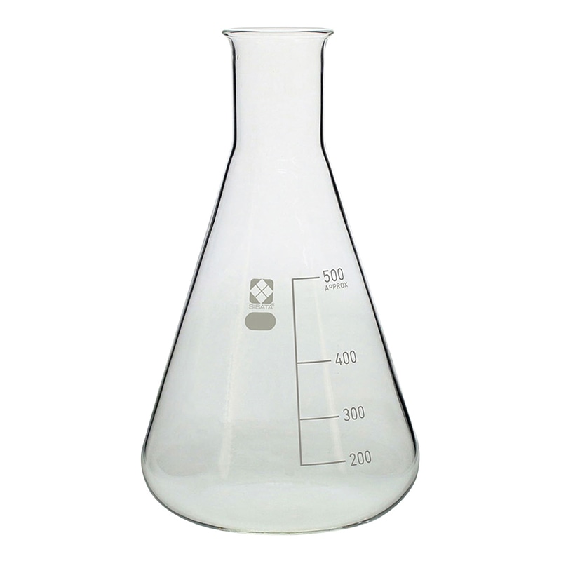 柴田三角フラスコ 目安目盛付 500ml 010530-500A 1個(ご注文単位1個)【直送品】