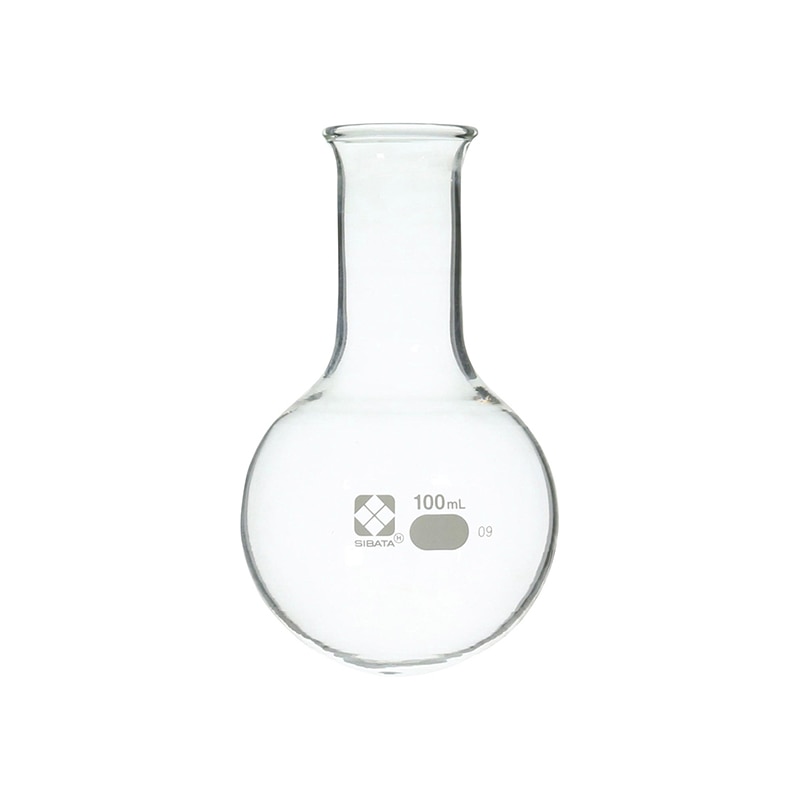 柴田丸底フラスコ　目安目盛付　100ml 010500-100A  1個（ご注文単位1個）【直送品】