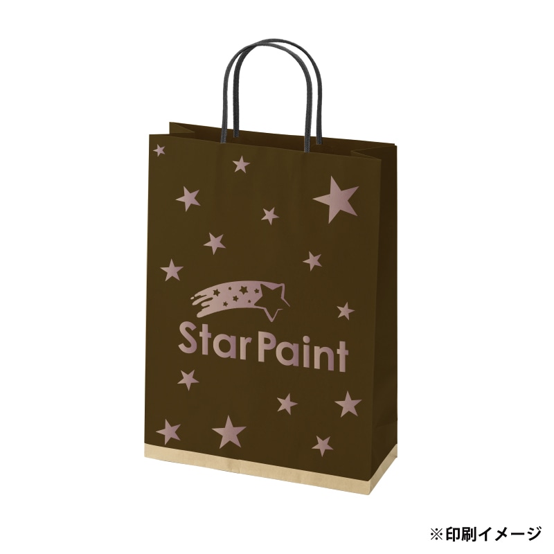 【オリジナル印刷】スムースBS-100 未晒120g(茶) ベタ印刷あり2色印刷 3000枚 オプション アクリル紐芯入カラー ニス 3000枚