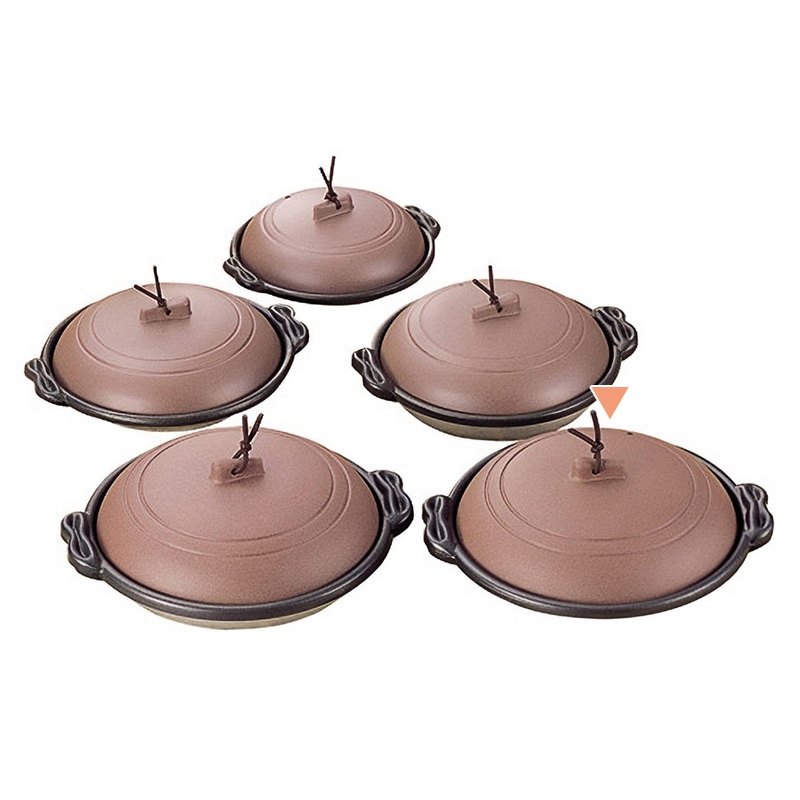 マイン 庵陶板 浅皿 素焼き茶 φ18 M10-465 1個(ご注文単位1個)【直送品】