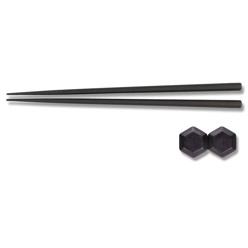 マイン SPS樹脂箸 六角 黒 22.5cm 10組/袋