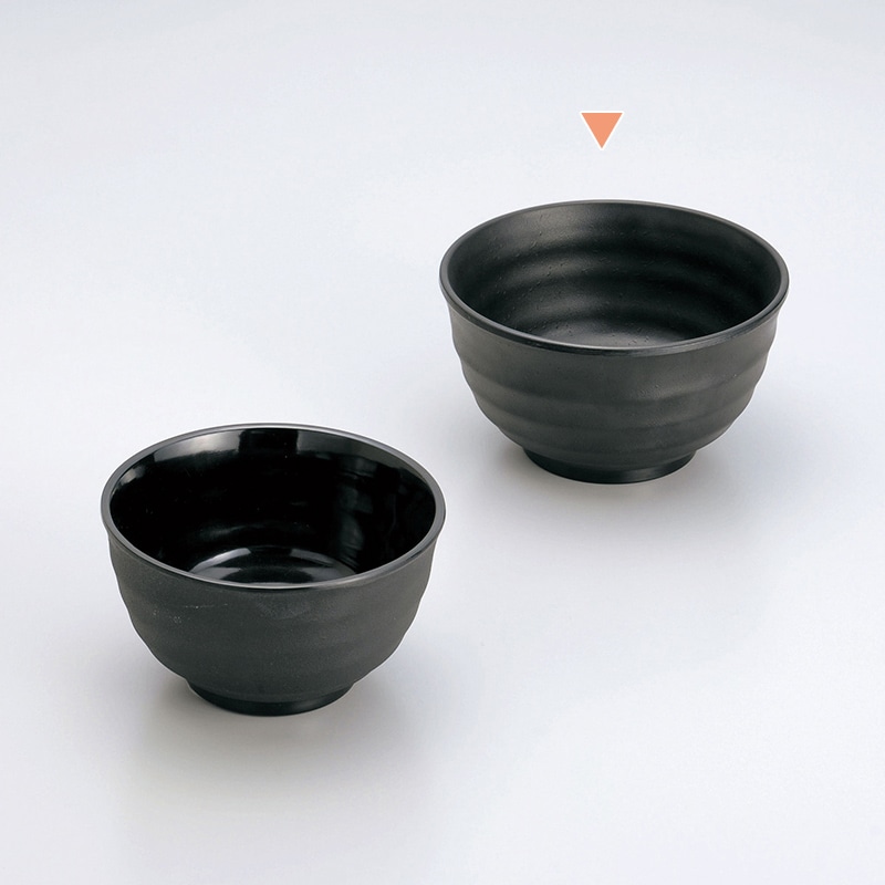 マイン メラミン食器　飯器　黒 大 M11-144 5枚/束（ご注文単位1束）【直送品】