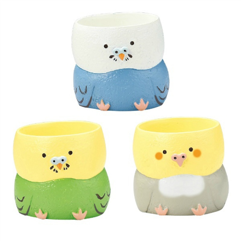 ケー・イー・アイ ミニミニレジンポット インコ 4458S 1個(ご注文単位6個)【直送品】