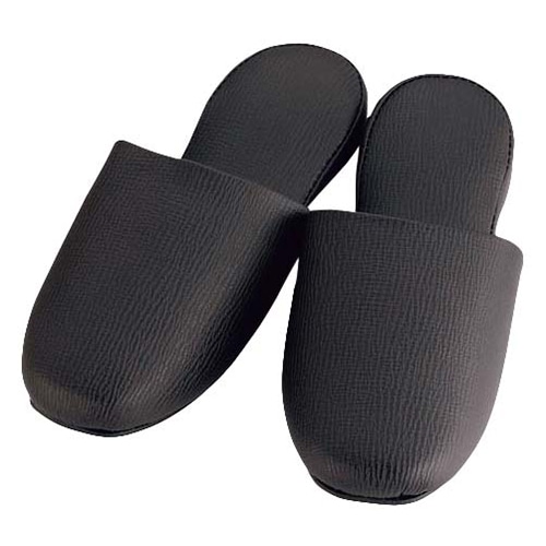 ビニールレザー　メンズスリッパ　ブラウン T-NRL-24  1個（ご注文単位1個）【直送品】