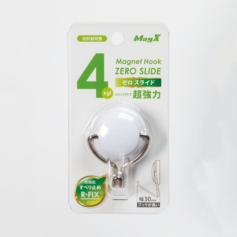 マグエックス マグネットフック ゼロスライド S MZR-4W S 白 1パック(ご注文単位10個)【直送品】