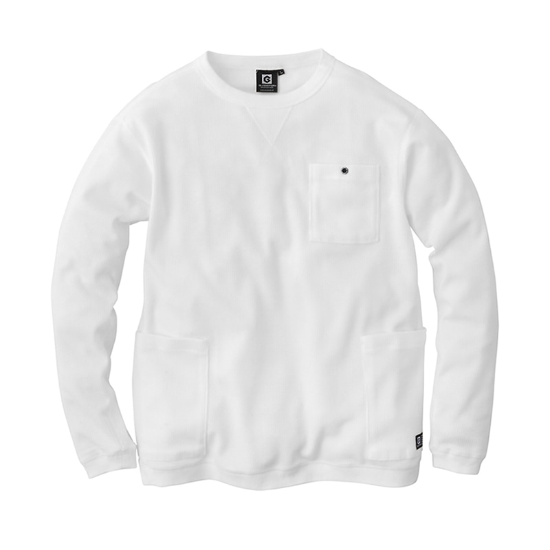 コーコス信岡 5ポケット長袖Tシャツ G-438 ホワイト 3L 1枚（ご注文単位1枚）【直送品】
