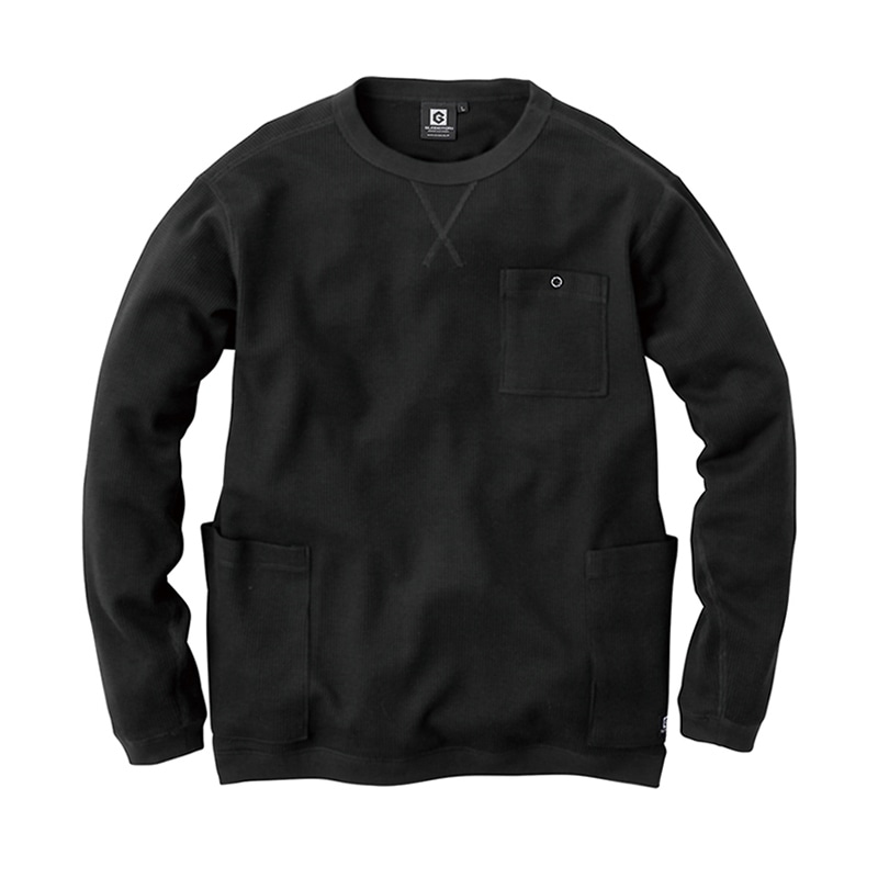 コーコス信岡 5ポケット長袖Tシャツ G-438 ブラック 3L 1枚（ご注文単位1枚）【直送品】