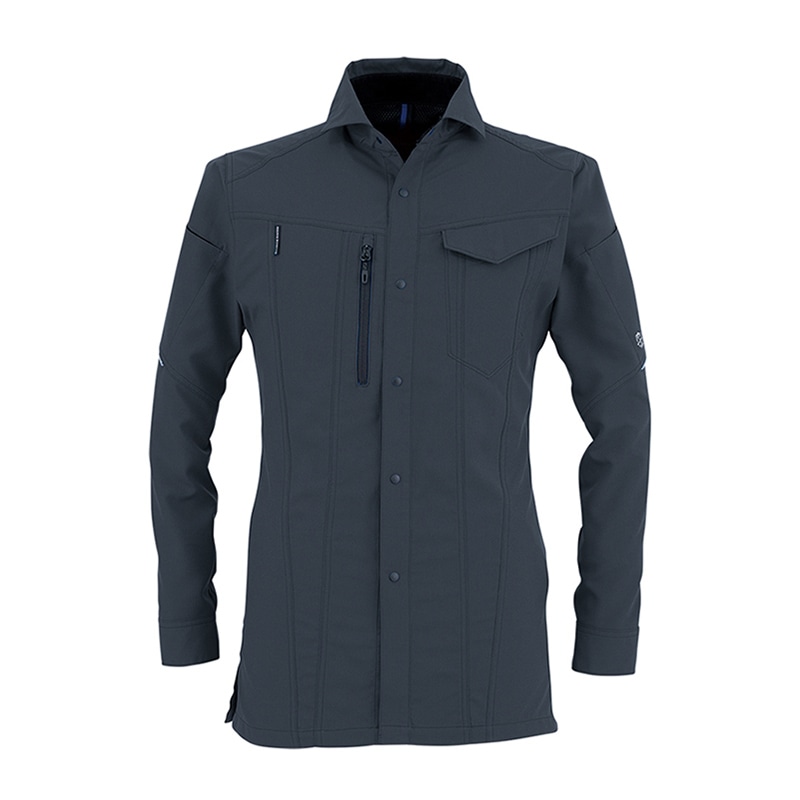 コーコス信岡 エコ・ストレッチ 長袖シャツ AE-9058 チャコール S 1枚（ご注文単位1枚）【直送品】