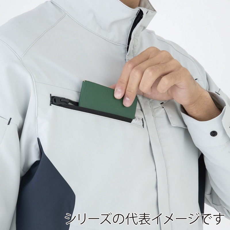 コーコス信岡 エコ・ストレッチ 長袖シャツ AE-8098 シルバー L 1枚(ご注文単位1枚)【直送品】