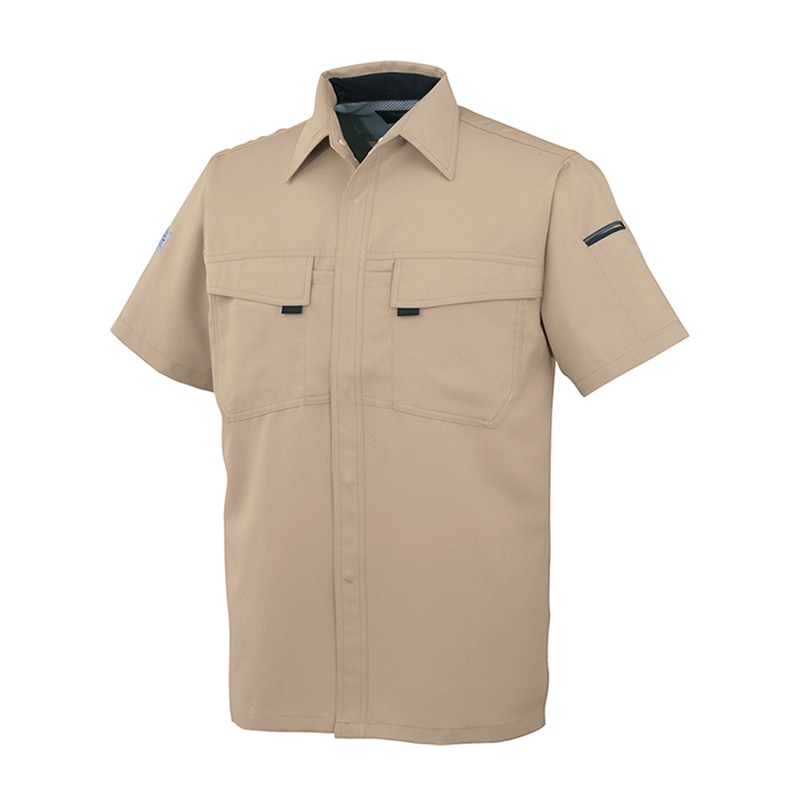コーコス信岡 エコ・製品制電 半袖シャツ A-3367 ベージュ  L 1枚（ご注文単位1枚）【直送品】