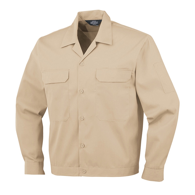 コーコス信岡 エコ5IVEスター 開襟長袖ブルゾン A-6651 ベージュ EL 1枚（ご注文単位1枚）【直送品】