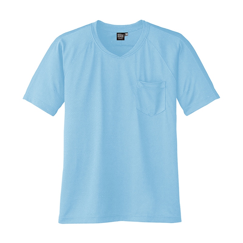 コーコス信岡 冷感 半袖VネックTシャツ A-667 サックス M 1枚(ご注文単位1枚)【直送品】