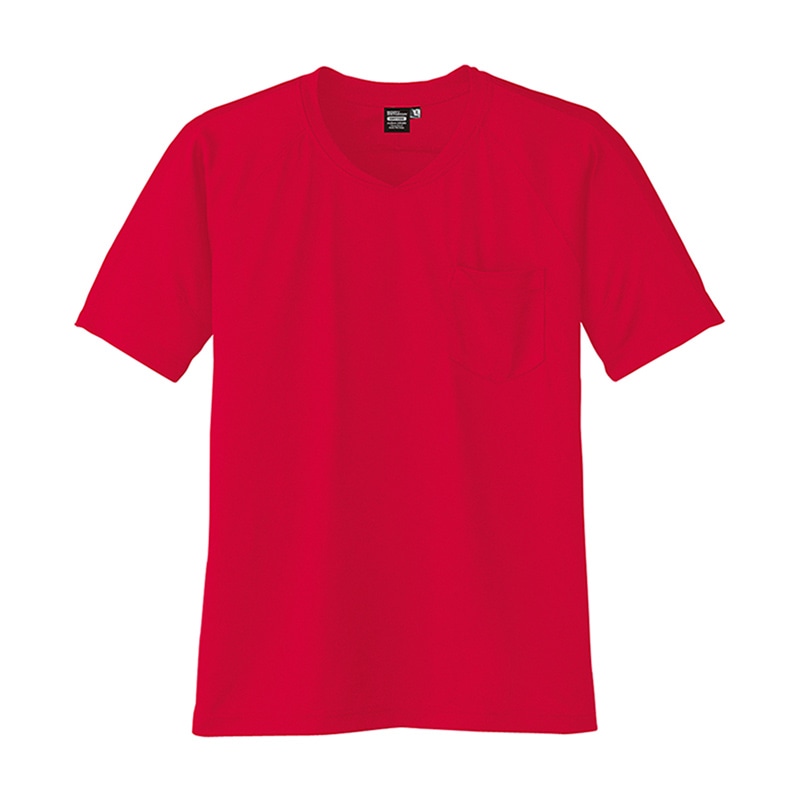 コーコス信岡 冷感 半袖VネックTシャツ A-667 ロッソ LL 1枚(ご注文単位1枚)【直送品】