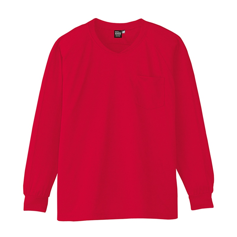 コーコス信岡 冷感 長袖VネックTシャツ A-668 ロッソ LL 1枚（ご注文単位1枚）【直送品】