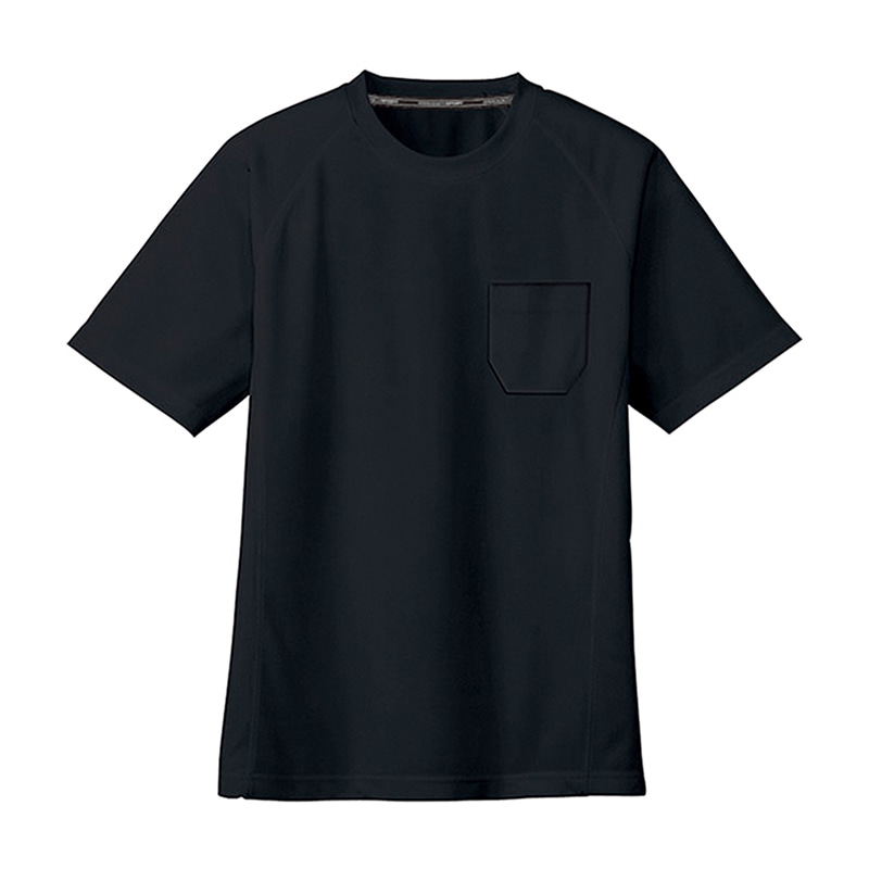 コーコス信岡 半袖Tシャツ 胸ポケット付き AS-657 ブラック 4L 1枚（ご注文単位1枚）【直送品】