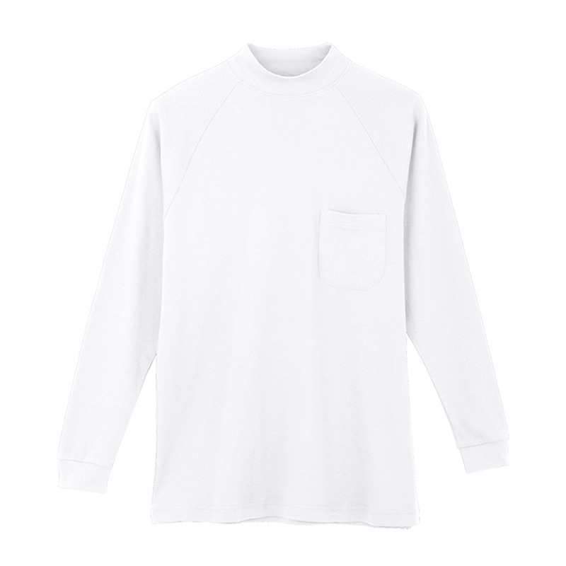 コーコス信岡 長袖ハイネックTシャツ 3018 ホワイト M 1枚(ご注文単位1枚)【直送品】