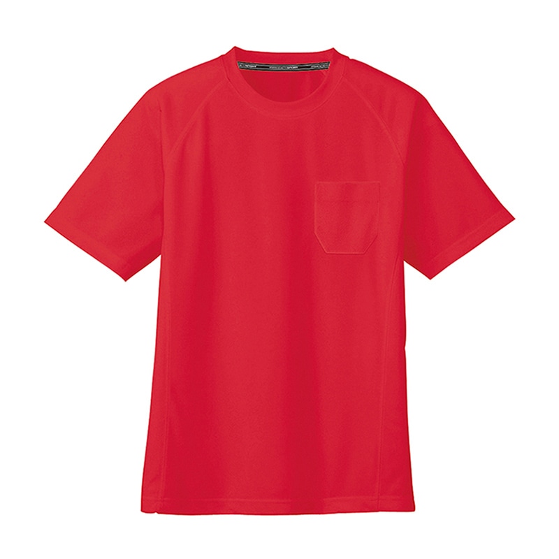 コーコス信岡 半袖Tシャツ 胸ポケット付き AS-657 レッド L 1枚（ご注文単位1枚）【直送品】