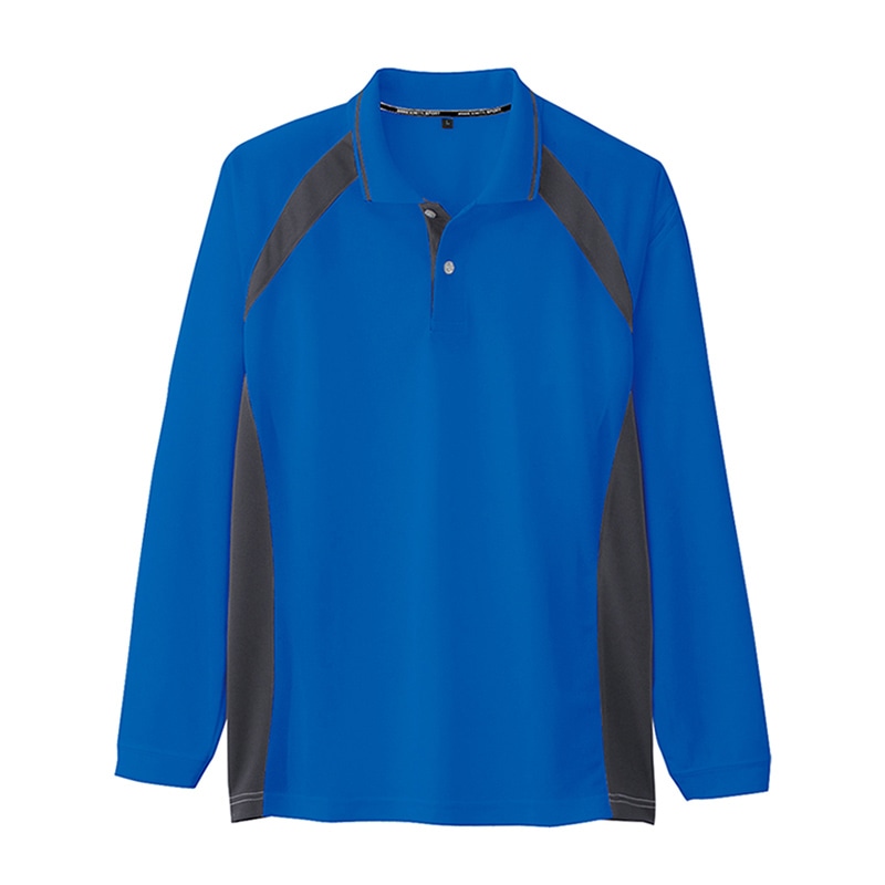 コーコス信岡 長袖ポロシャツ AS-1628 ブルー 4L 1枚（ご注文単位1枚）【直送品】