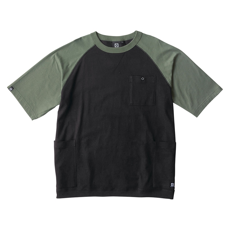 コーコス信岡 5ポケット半袖Tシャツ G-947 シダー×ブラック L 1枚（ご注文単位1枚）【直送品】