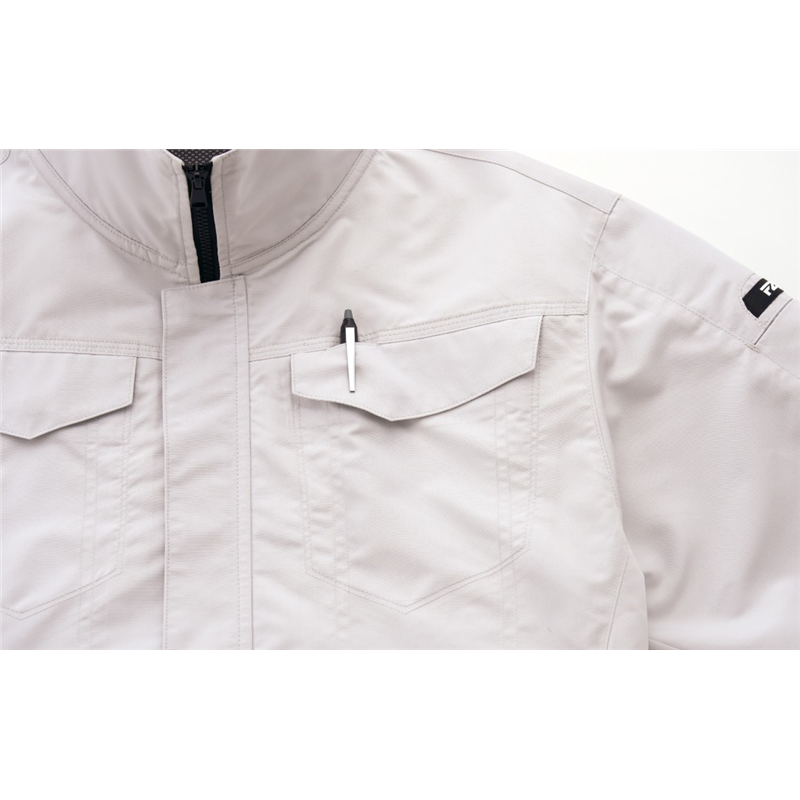 FZN 空調風神服 半袖ブルゾン シルバー 3L KF92620 1枚(ご注文単位1枚)【直送品】