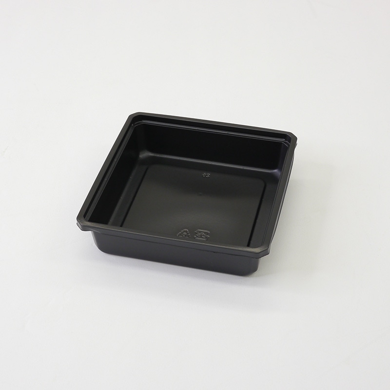 アクタ 弁当容器 ワン折小隅 底 45A 黒 50枚/袋(ご注文単位8袋)【直送品】