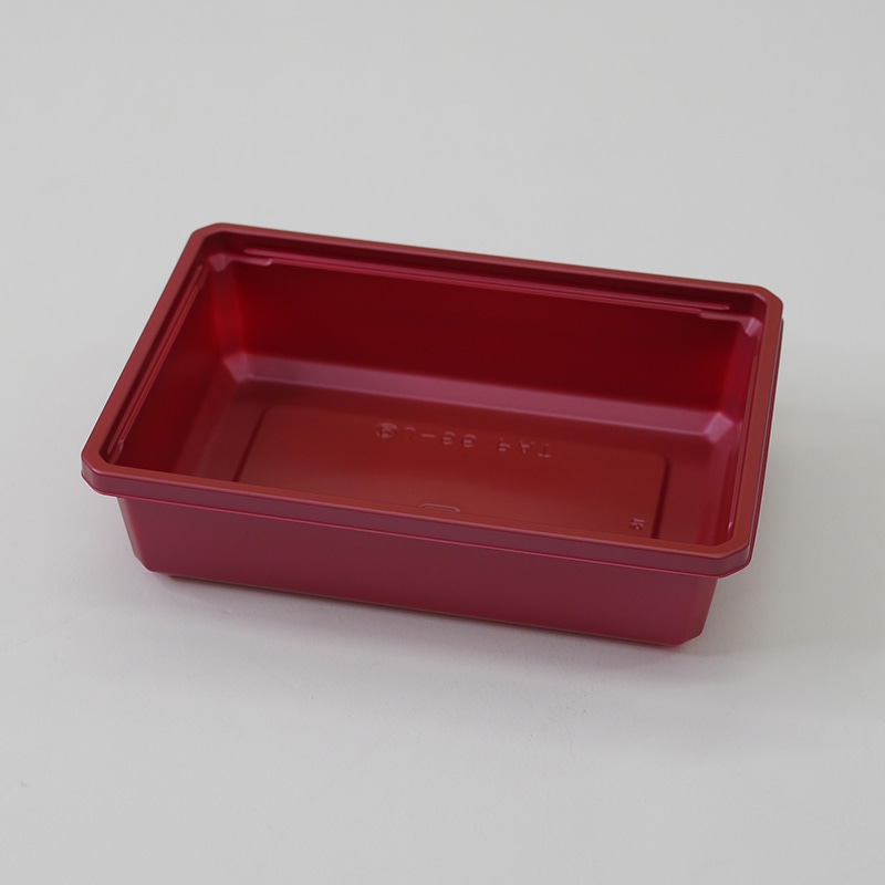 アクタ 弁当容器　ワン折　底 52×37A 赤 50枚/袋（ご注文単位8袋）【直送品】