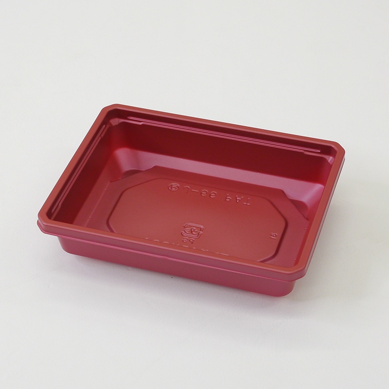 アクタ 弁当容器　ワン折　底 45×33A 赤 50枚/袋（ご注文単位8袋）【直送品】