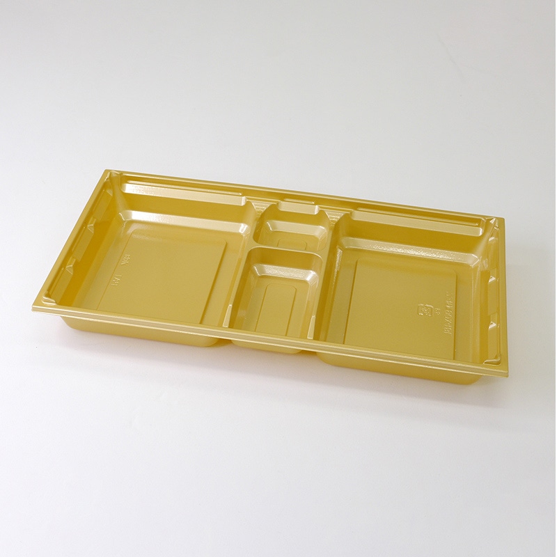 アクタ 弁当容器　ワン折重　底 90×48L 金 50枚/袋（ご注文単位8袋）【直送品】