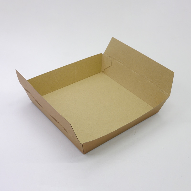 アクタ 弁当容器 テーパーB ワン折重 70 茶 25枚/袋(ご注文単位8袋)【直送品】