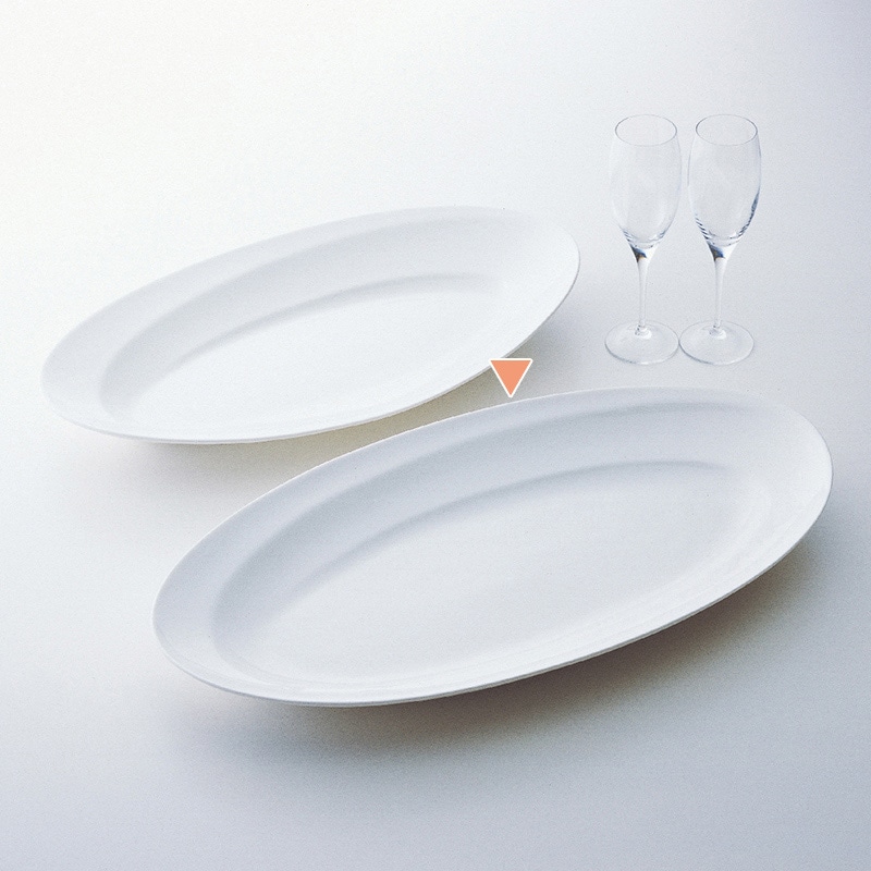 ミヤザキ食器 エムスタイル グランデビアンカ 波型オーバルプレート LL GB2962 1個(ご注文単位6個)【直送品】