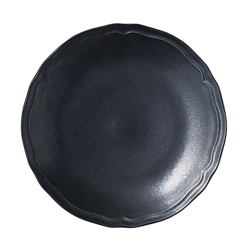 ミヤザキ食器 エムスタイル 梨花 プレート 24cm ブラック RN2401BK 1個（ご注文単位6個）【直送品】